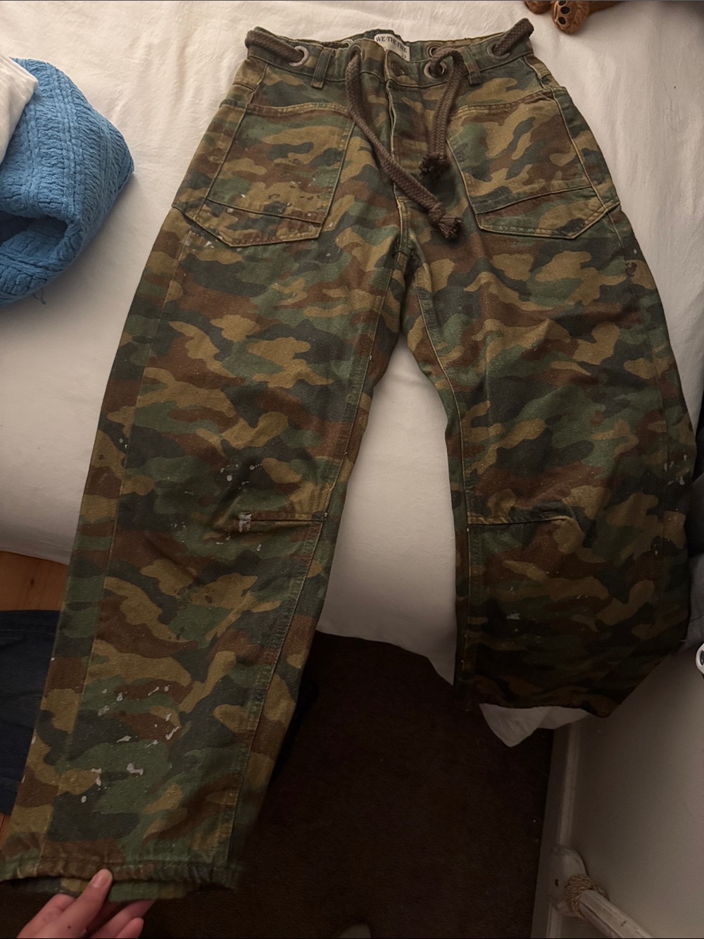 We the Free Moxie Printed Low Slung Barrel Jeans - Camo